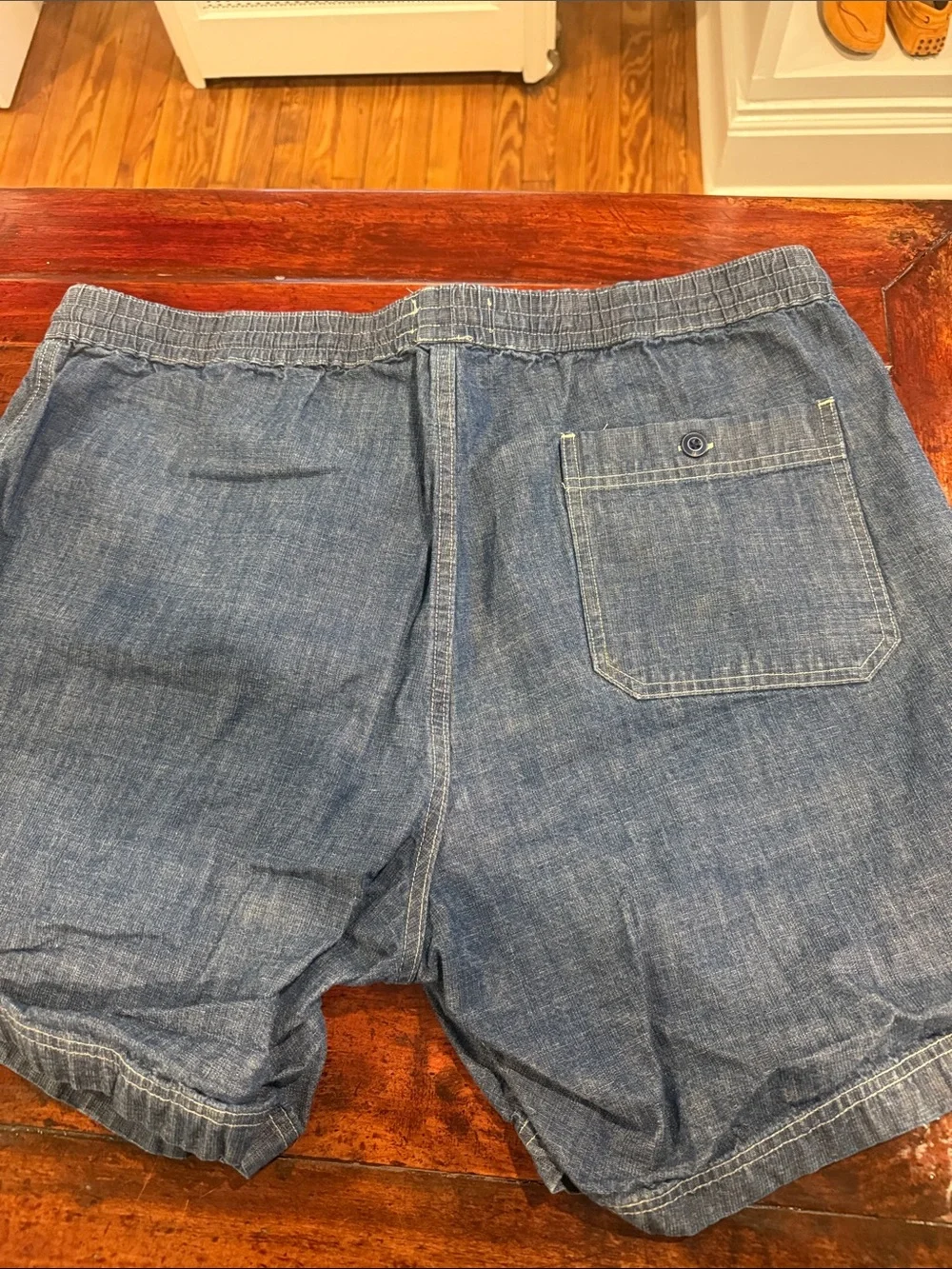 Taylor Stitch Indigo Chambray Drawstring Jean Shorts